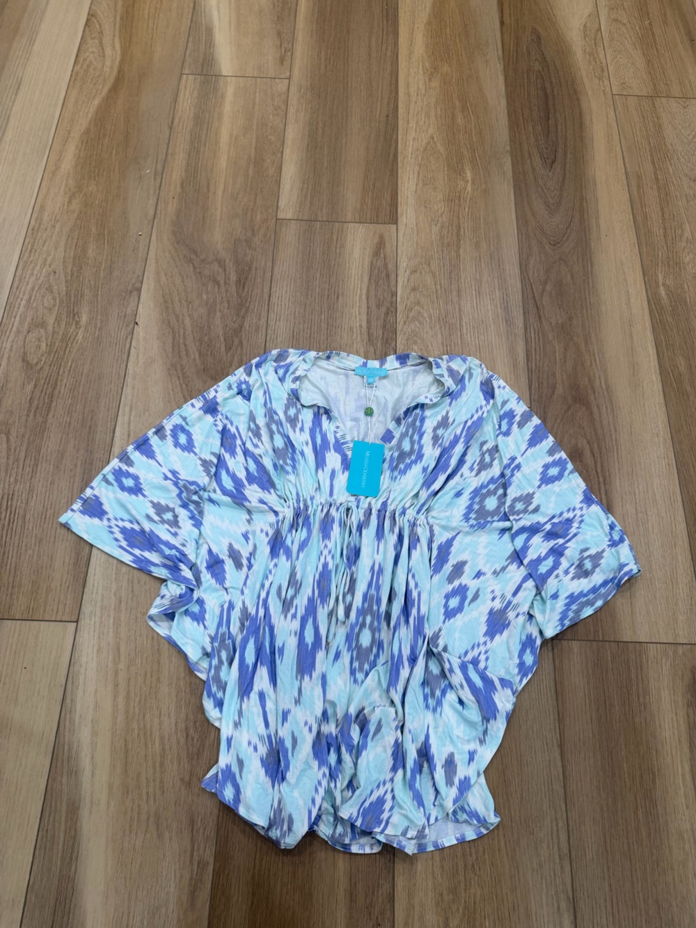 Melissa Odabash Light Blue & Purple Patterned Women’s Blouse